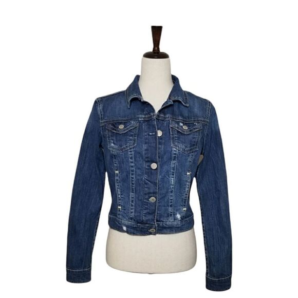 Aeropostale Blue Destressed Girls Denim Jacket - Picture 1 of 5